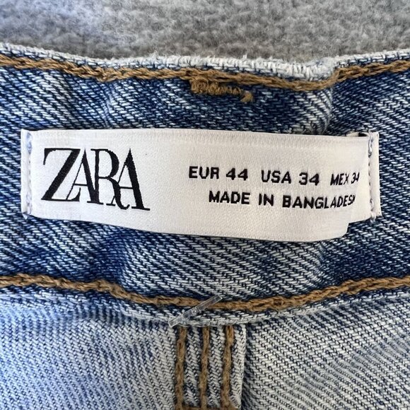 Zara NWT Size USA 34 EUR 44 Double Knee Wide Leg Utility Denim Carpenter Jeans - Picture 12 of 15